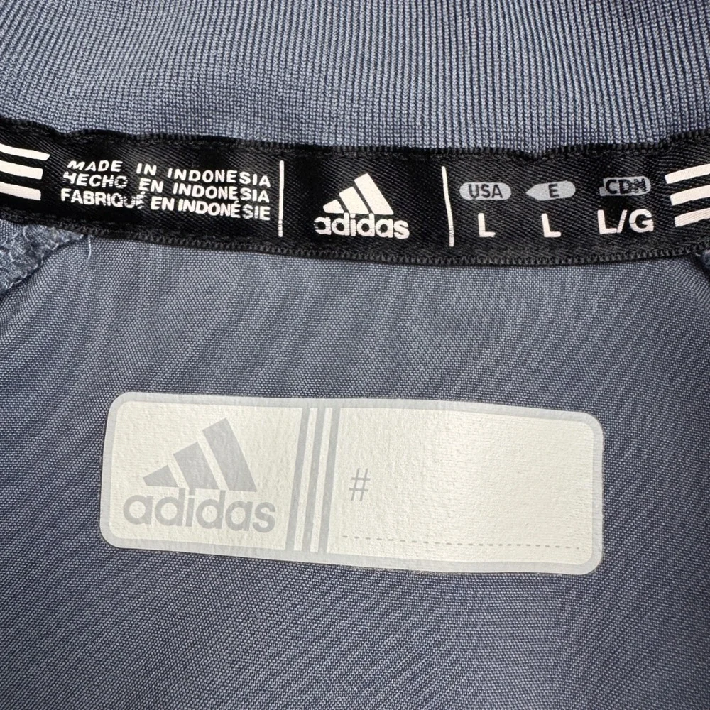 Adidas Mens Quarter Zip Windbreaker Pullover Jacket Green Grey Large Athletic
